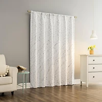 Sylo Generation Contrast Slub Magnetic Closure 100% Blackout Rod Pocket Curtain Panel