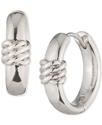 Lauren Ralph Gold-Tone Knotted Small Huggie Hoop Earrings, 0.55"