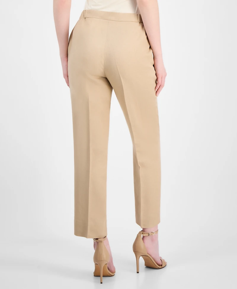 Kasper Women's Mid-Rise Side-Slit Ankle Pants