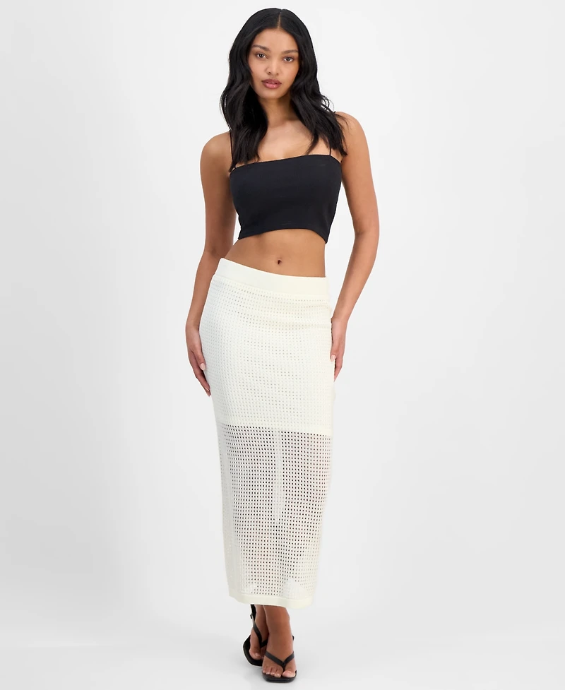 Bar Iii Women's Crochet Midi Skirt, Exclusively at Macy's