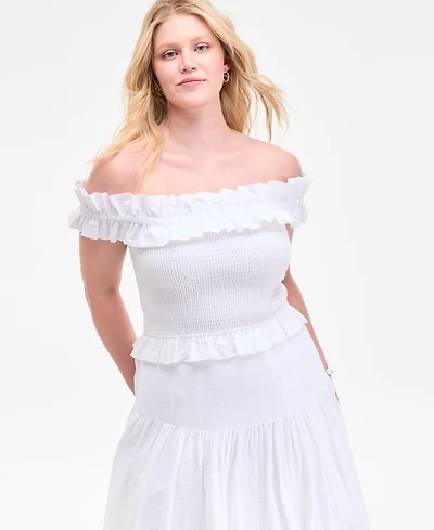 On 34th Women's Off-The-Shoulder Smocked Top, Exclusively at Macy's