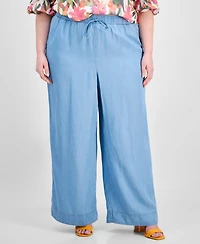 Vince Camuto Plus Drawstring-Waist Wide-Leg Pants