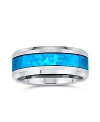 Bling Jewelry Geometric Pattern Carbon Fiber Inlay Couples Titanium Band Rings Comfort Fit 8MM