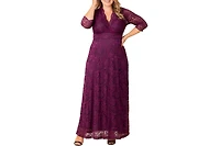 Kiyonna Women's Plus Maria Lace Evening Gown