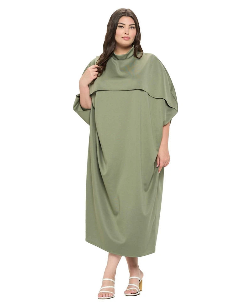 L I V D Plus Size Potter Cape Kaftan Midi Dress