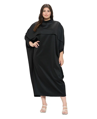 L I V D Plus Size Potter Cape Kaftan Midi Dress