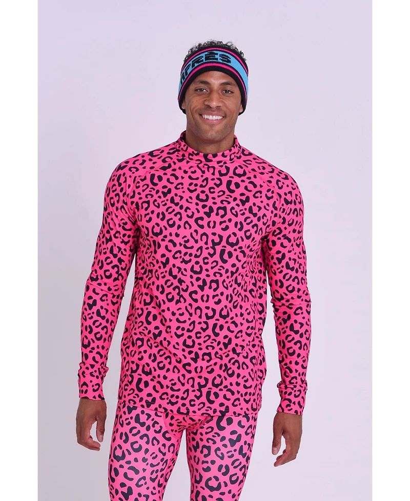 Oosc Men's Baselayer Top - Hotel California Pink Leopard