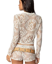 Edikted Women's Peyson Sheer Lace Top