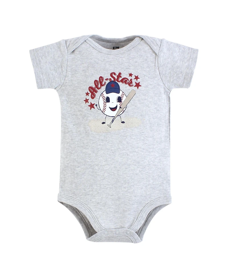Hudson Baby Boys Cozy Lightweight Cotton Bodysuits 3-Pack