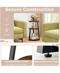 3-Tier Accent Round Side Table with Metal Frame-1 Piece