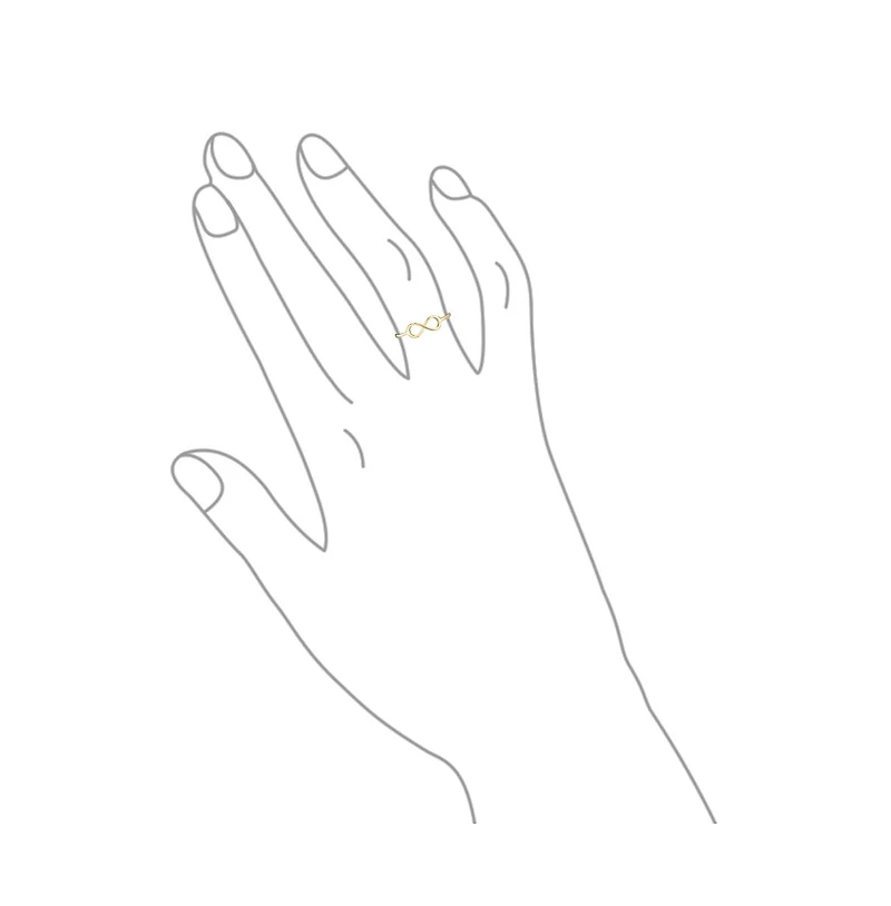 Bling Jewelry Minimalist Simple Midi Knuckle Finger Stackable Love Knot Infinity Ring Thin 1MM Band Yellow Gold Plated .925 Sterling Silver