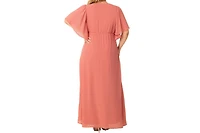 Kiyonna Plus Carmella Flutter Sleeve Gown
