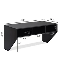 Wall Mounted Floating Sturdy Computer Table with Storage Shelf
