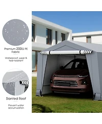 10 x Feet Outdoor Heavy-Duty Carport with 2 Doors-10 x ft