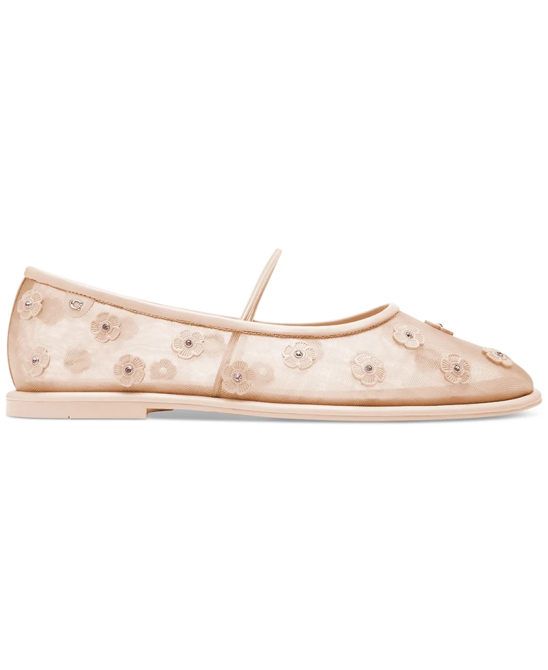 Coach Women's Emilia Tea Rose Mesh Flats