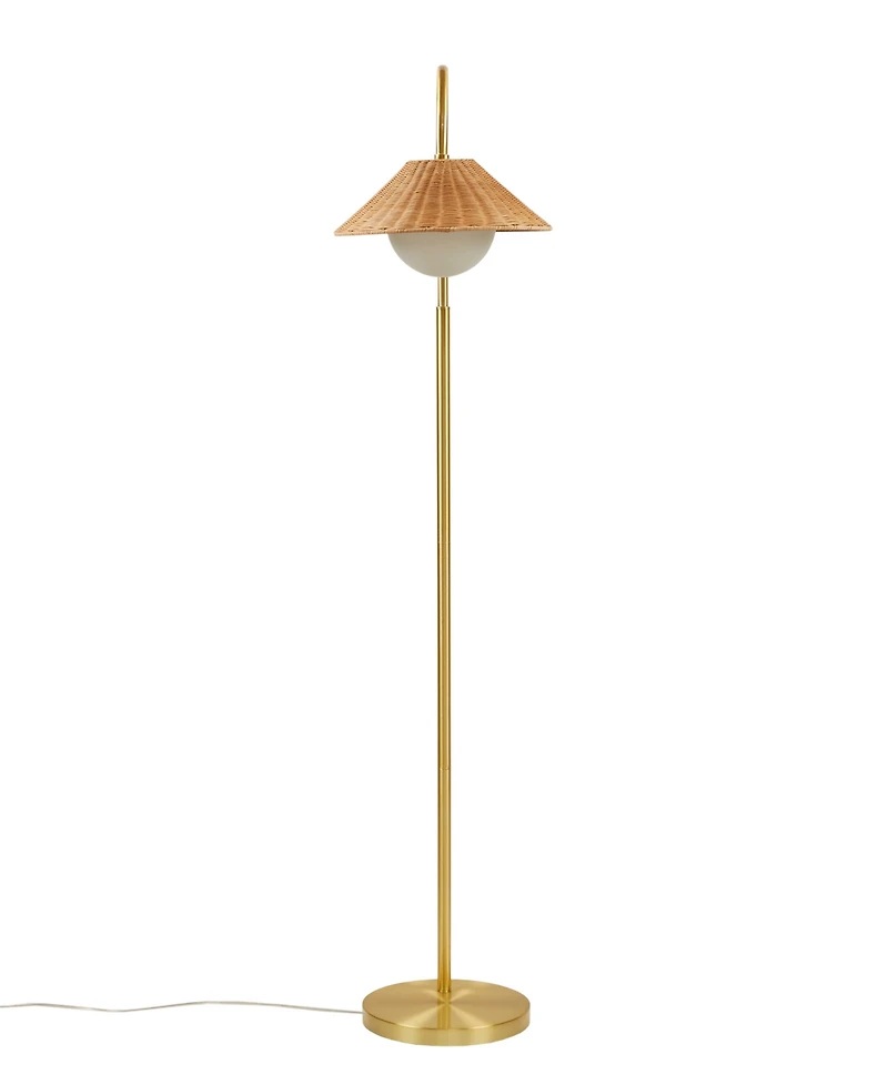 Ink+Ivy 66" Laguna Rattan Weave Shade Iron Floor Lamp
