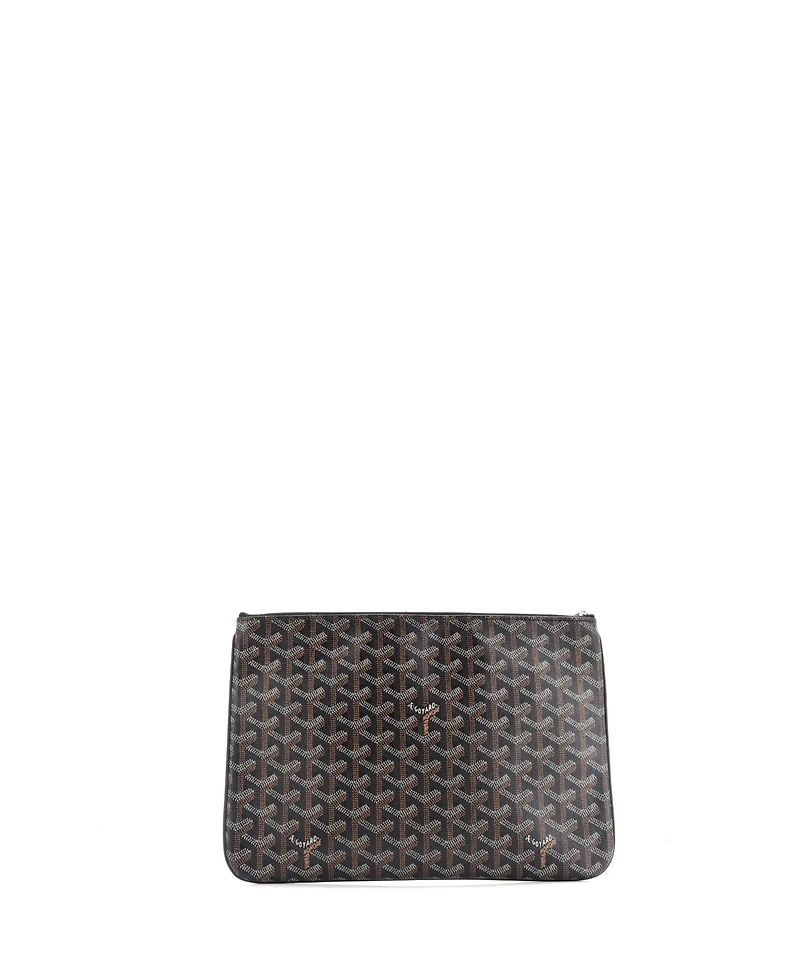 Pre-Owned Goyard Mm Senat Zip Pouch Coated Canvas