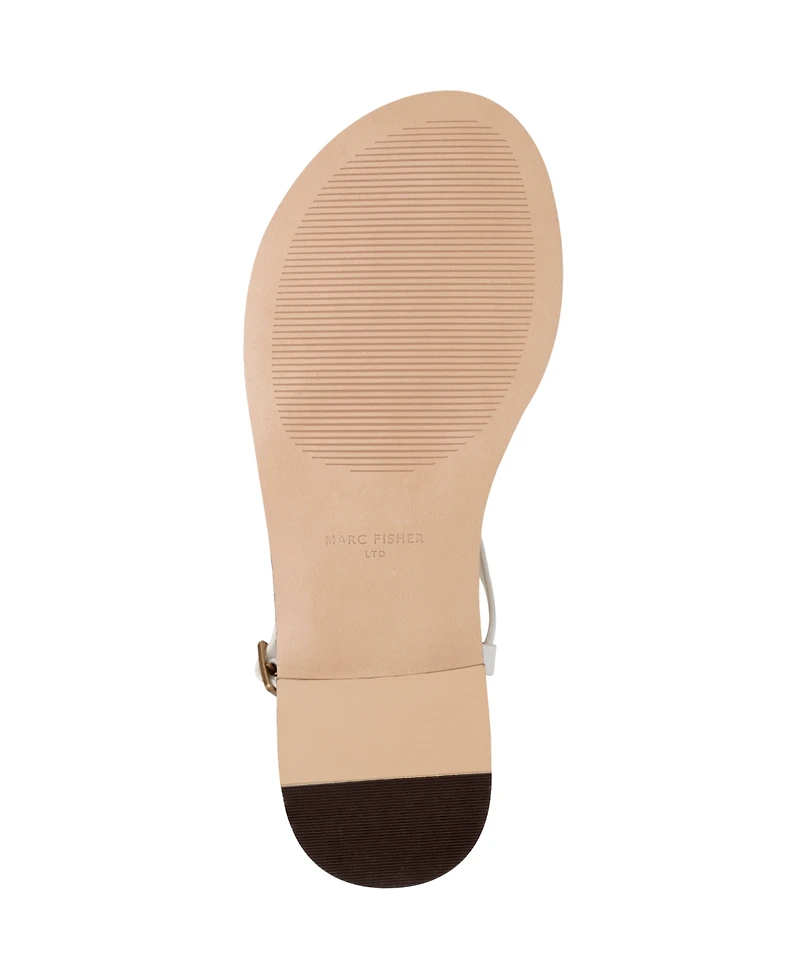 Marc Fisher Ltd Women's Lille Ankle Strap Flat Thong Sandals