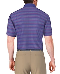 Pga Tour Men's Short Sleeve Jacquard Striped Golf Polo Shirt