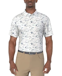 Pga Tour Men's Short Sleeve Nautical Print Golf Polo Shirt