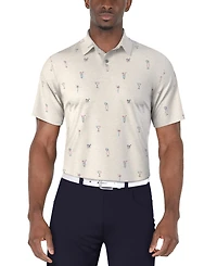 Pga Tour Men's Drink-Print Short-Sleeve Polo Shirt