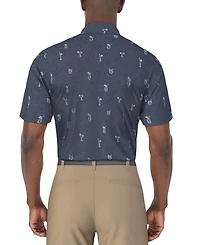 Pga Tour Men's Drink-Print Short-Sleeve Polo Shirt