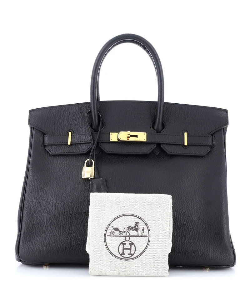 Pre-Owned Hermes Birkin 35 Handbag Ardennes with Gold Hardware