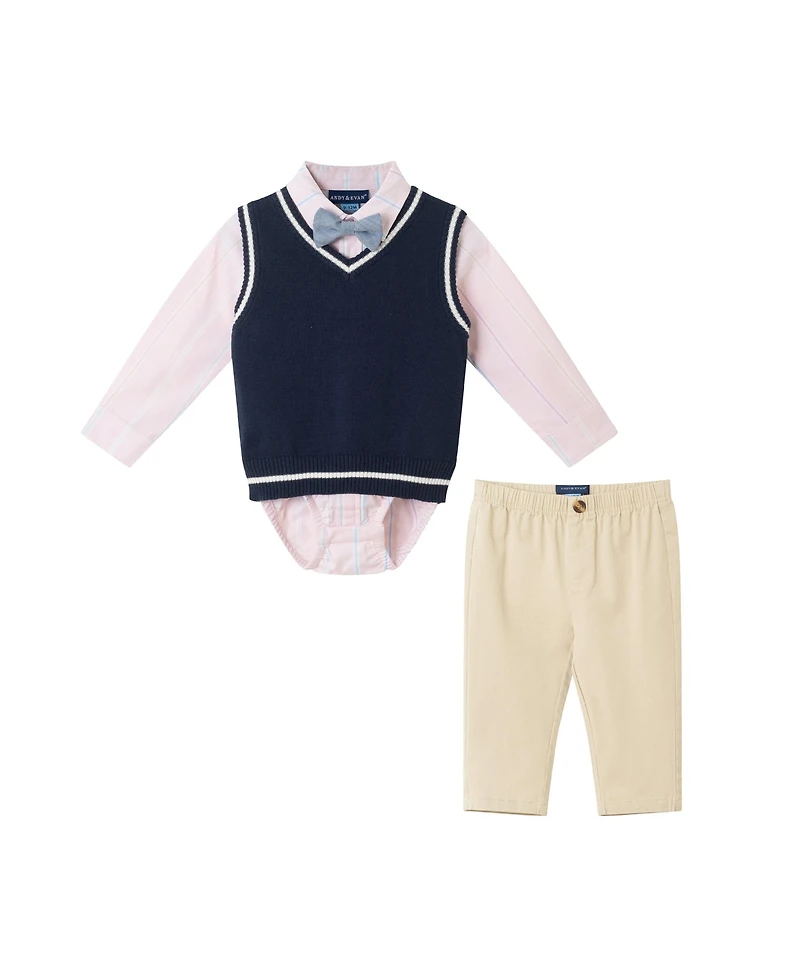 Andy & Evan Baby Boys Long Sleeve Buttondown Pant Set