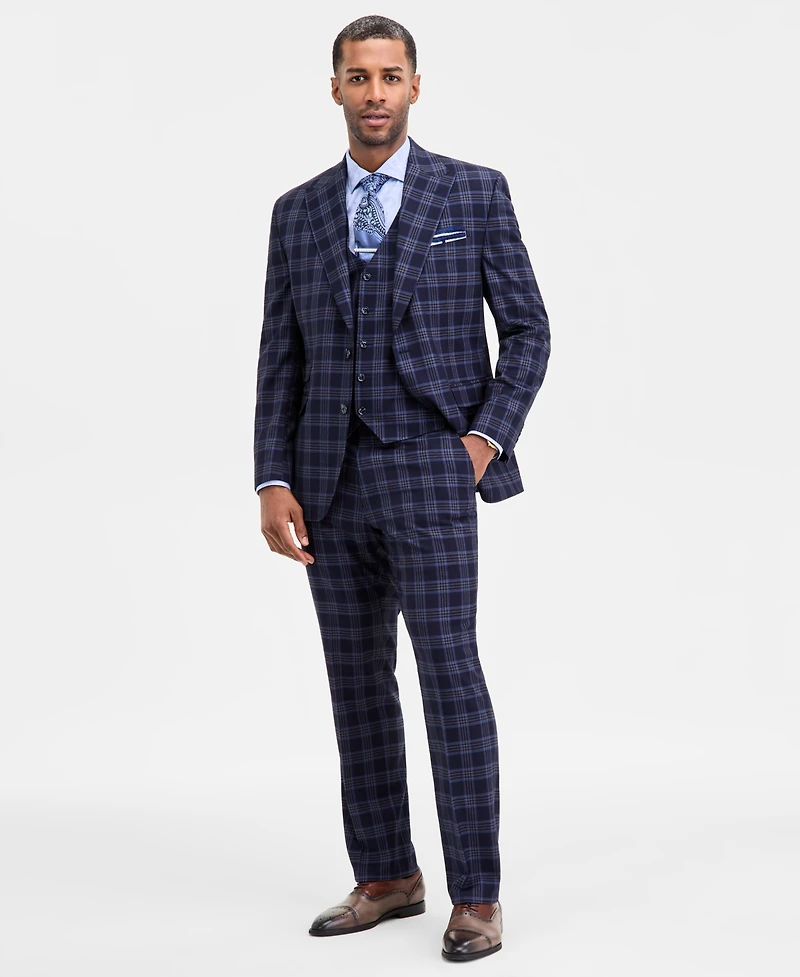Tayion Collection Men's Classic-Fit Plaid Suit Separate Jacket