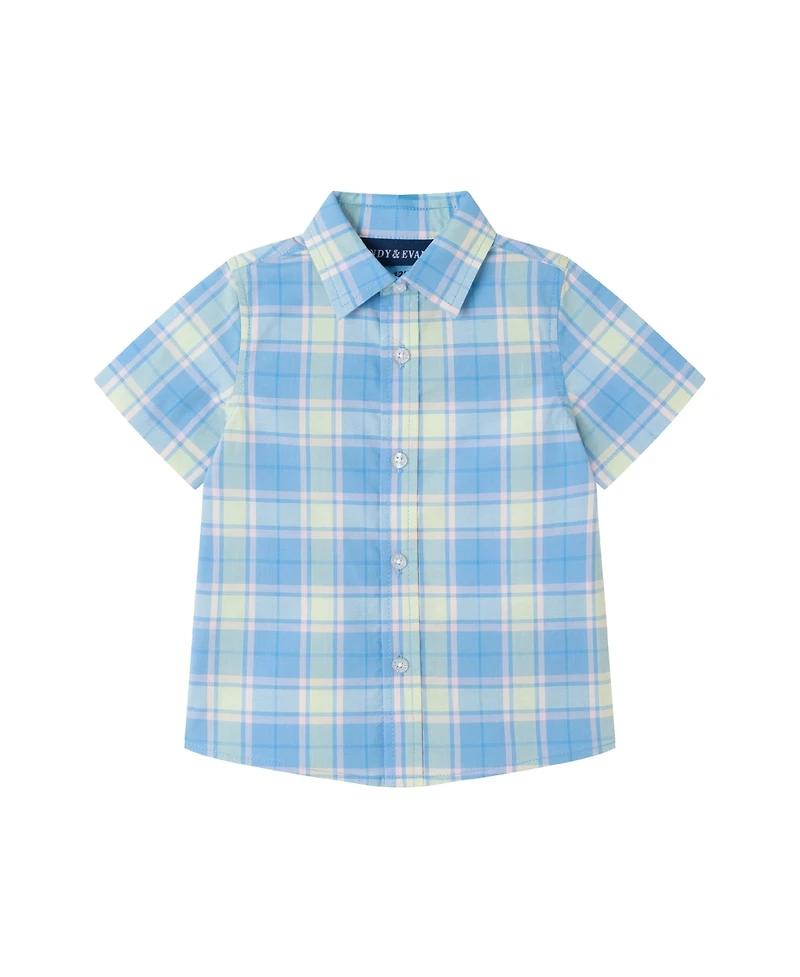 Andy & Evan Baby Boys 4 Peice Plaid Short Set