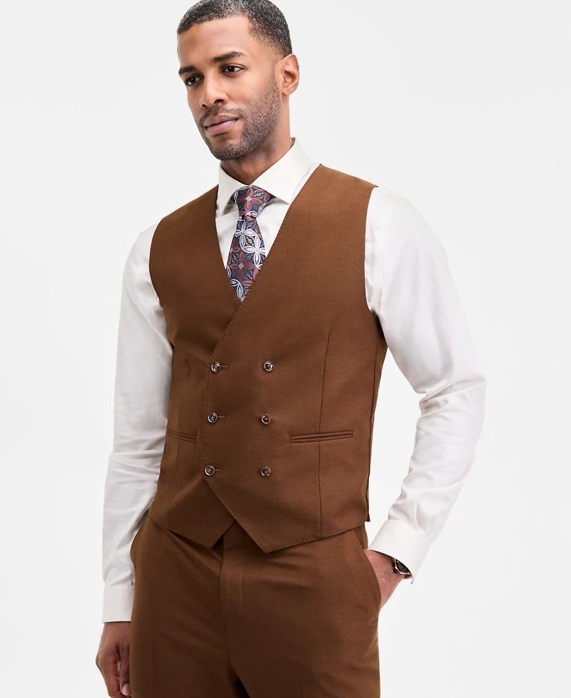 Tayion Collection Men's Classic-Fit Solid Double-Breasted Suit Separate Vest