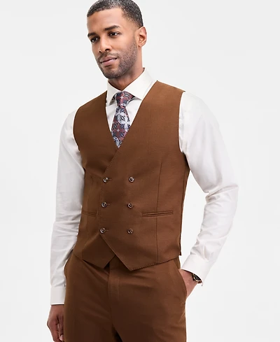 Tayion Collection Men's Classic-Fit Solid Double-Breasted Suit Separate Vest
