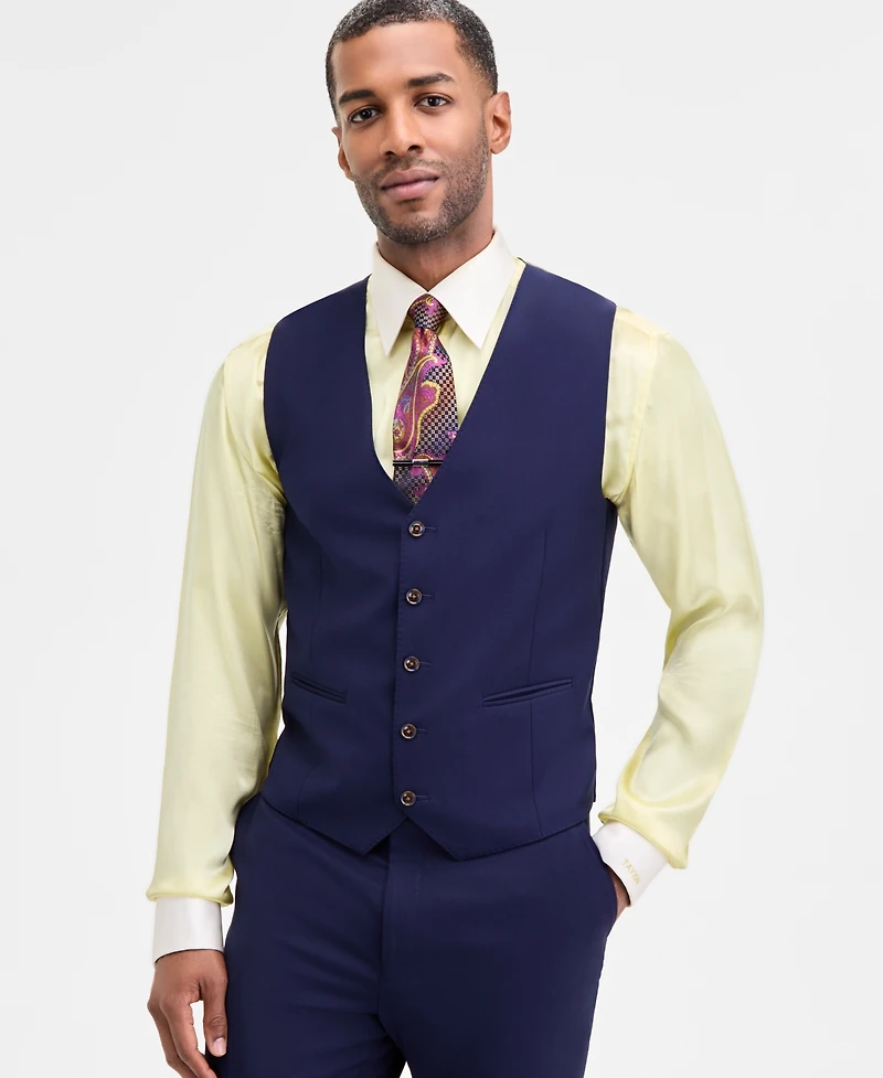 Tayion Collection Men's Classic-Fit Solid Suit Separate Vest