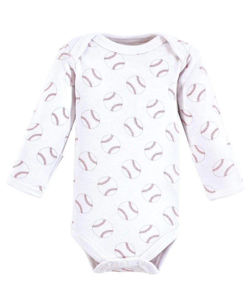 Luvable Friends Baby Boys Preemie Long Sleeve Bodysuits 3pk - Baseball
