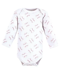 Luvable Friends Baby Boys Preemie Long Sleeve Bodysuits 3pk - Baseball