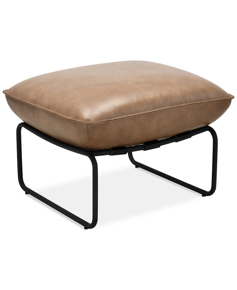 Briannie Leather Ottoman, Exclusively at Macy's