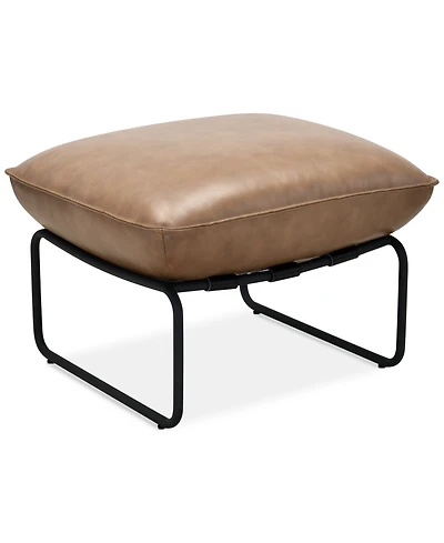 Briannie Leather Ottoman, Exclusively at Macy's