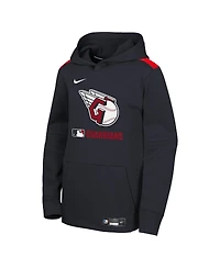 Nike Big Boys and Girls Navy Cleveland Guardians Authentic Collection Performance Pullover Hoodie