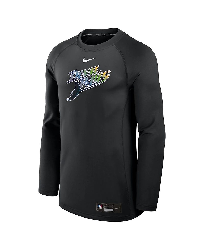 Nike Men's Black Tampa Bay Rays Authentic Collection Game Time Raglan Performance Long Sleeve T-Shirt