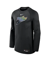Nike Men's Black Tampa Bay Rays Authentic Collection Game Time Raglan Performance Long Sleeve T-Shirt