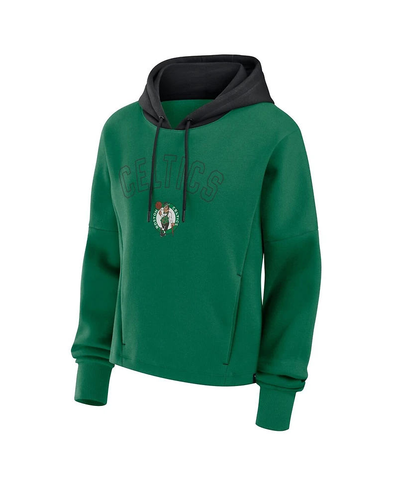 Fanatics Women's Kelly Green Boston Celtics Post Up Boxy Pullover Hoodie