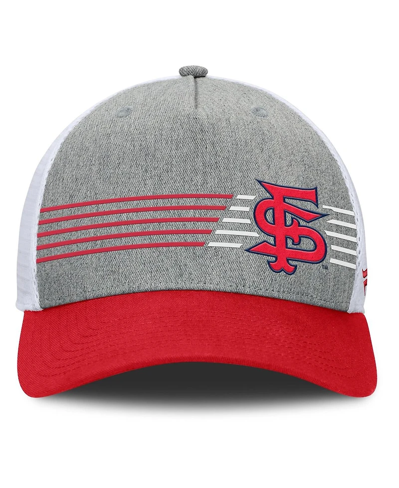 Fanatics Men's Heather Gray/Red Fresno State Bulldogs Profile Trucker Adjustable Hat