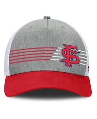 Fanatics Men's Heather Gray/Red Fresno State Bulldogs Profile Trucker Adjustable Hat
