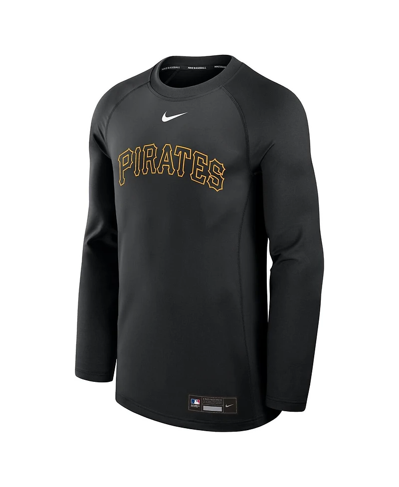 Nike Men's Black Pittsburgh Pirates Authentic Collection Game Time Raglan Performance Long Sleeve T-Shirt