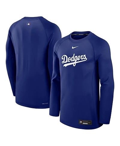 Nike Men's Royal Los Angeles Dodgers Authentic Collection Game Time Raglan Performance Long Sleeve T-Shirt