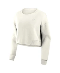 Fanatics Women's Cream Philadelphia Eagles Studio Cropped Pullover Sweatshirt