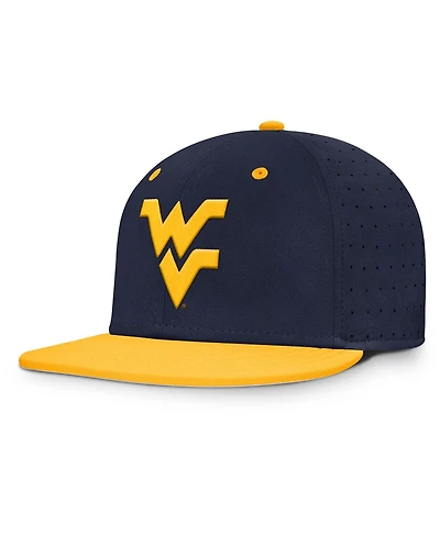 Nike Men's Navy West Virginia Mountaineers On-Field Dugout True Performance Fitted Hat