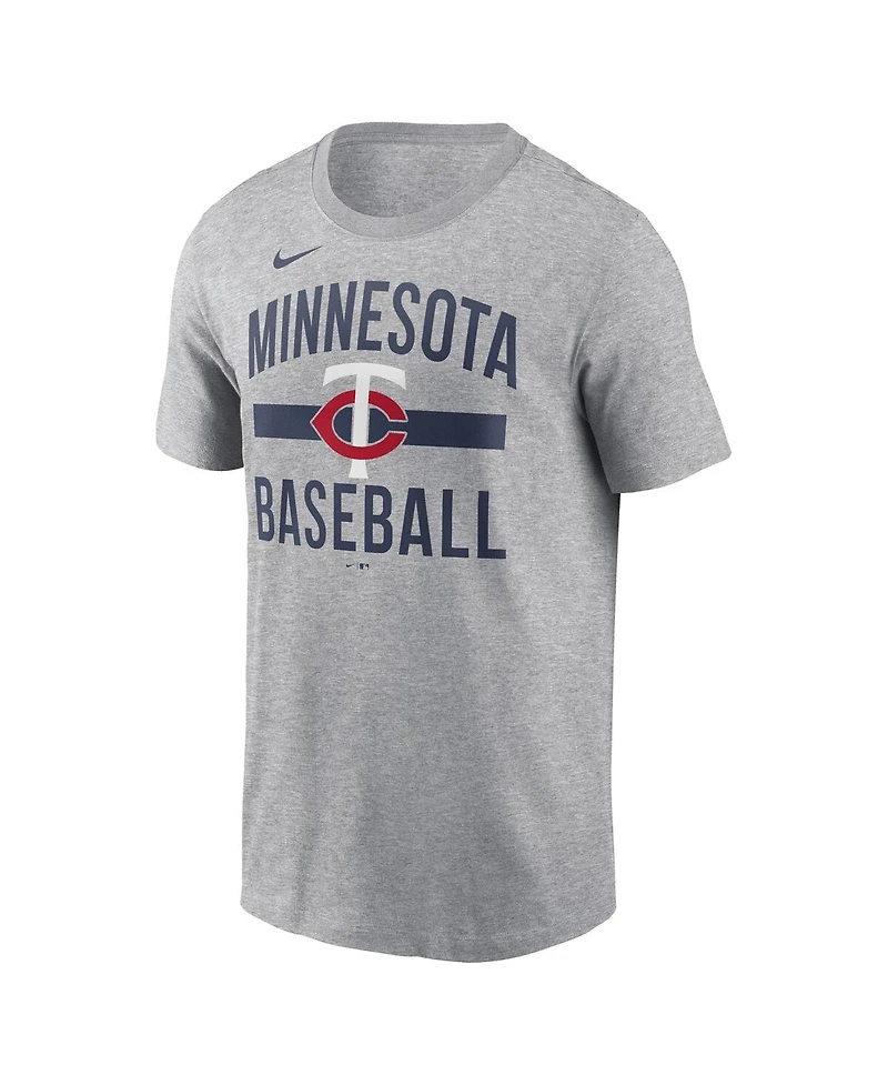 Nike Men's Heather Gray Minnesota Twins Arched T-Shirt
