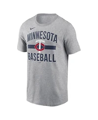 Nike Men's Heather Gray Minnesota Twins Arched T-Shirt