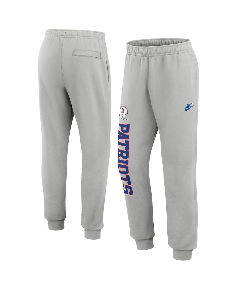 Nike Men's Silver New England Patriots Rewind Club Fleece Joggers Pants